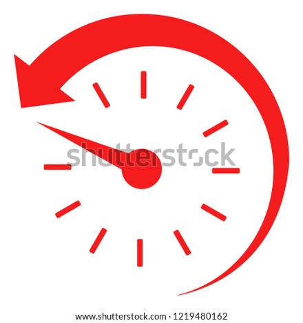 Time backward icon on a white background. Isolated time backward symbol with flat style.