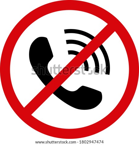 No phone calls icon on a white background. Isolated no phone calls symbol with flat style.