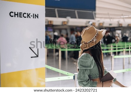Similar – Image, Stock Photo Anonymous girl in airport terminal