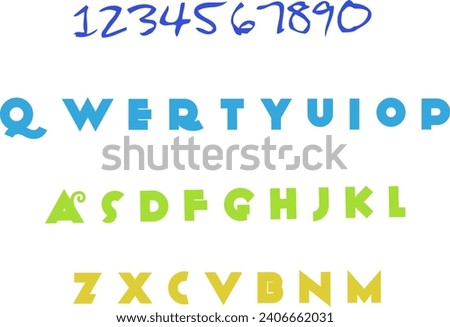 a design of numbers and letters like the keyboard on cellphones and given a yellow green blue color which is very dominant for good