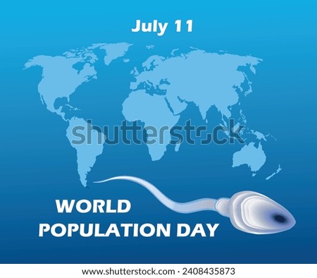 National Holidays. Juky 11 World Population Day poster                           