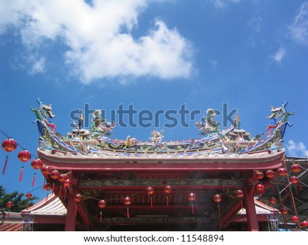 Oriental temple roof