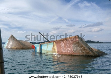 Similar – Image, Stock Photo sunken boat Old submerged