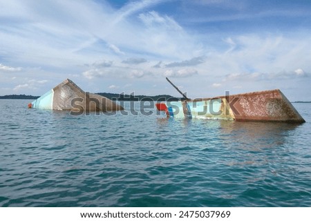 Similar – Image, Stock Photo sunken boat Old submerged