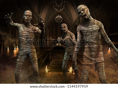 Mummies scene 3D illustration Foto stock © 