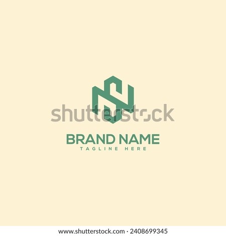 Monogram professional unique letter NS SN logo design template. Initials Business logo.