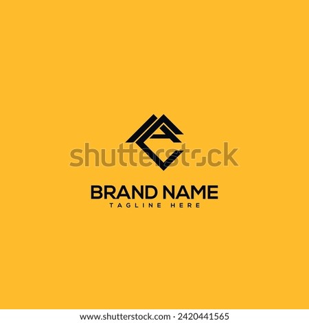 Abstract monogram letter AC CA logo design template - vector.