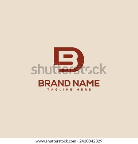 Abstract minimal letter BD DB logo design template - vector.