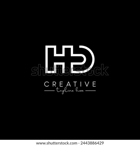 Creative unique letter HD DH initial based stylish business logo design.