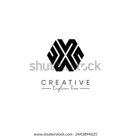 Creative unique letter X initial based stylish hexagon logo design.