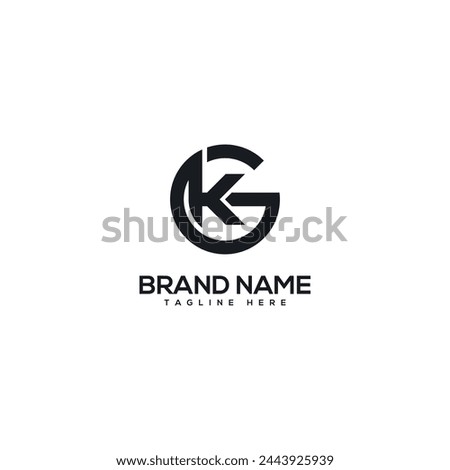 Alphabet monogram letter GK KG logo design template, Initial vector symbol.