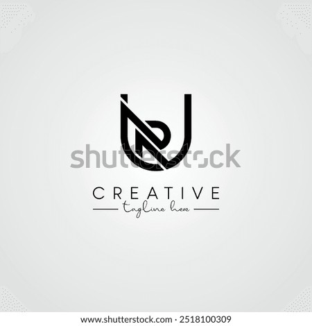 Modern Unique Artistic Letter UR RU Logo. Initial Based Letter Icon Logo.