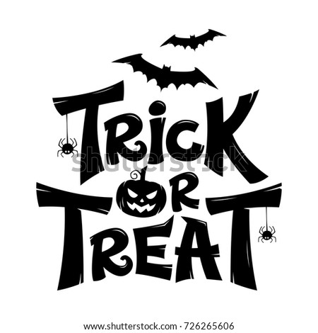 Trick or Treat lettering design isolate on white background
