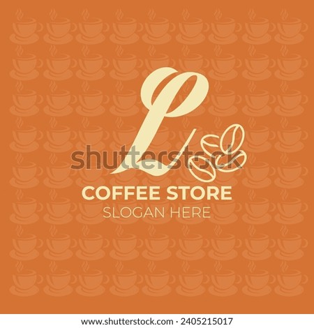 Coffee bean L letter logo | EPS format | Editable