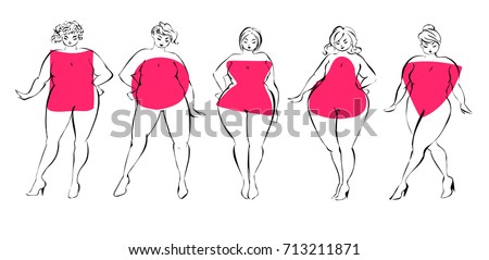 Women figure types vector illustration
