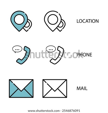 Business card icon pack Vector