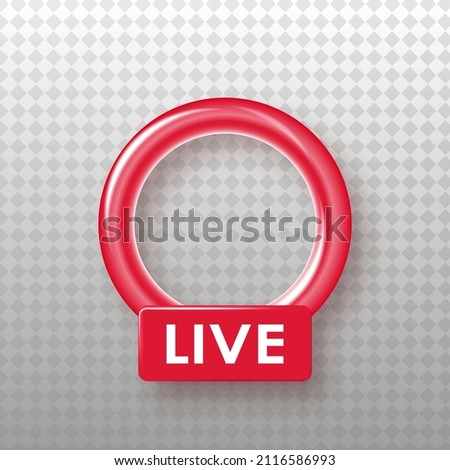 Instagram Live Icon Interface, frame Live stories user video streaming with Transparent Place to put down Photo Under Background, Social Media business concept, Vector Illustration