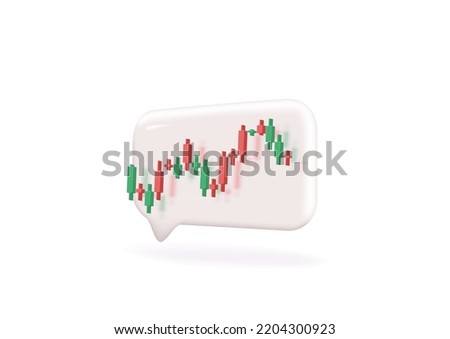 Growth stock diagram financial graph. candlestick with arrow up Trading stock or forex 3d icon vector illustration style