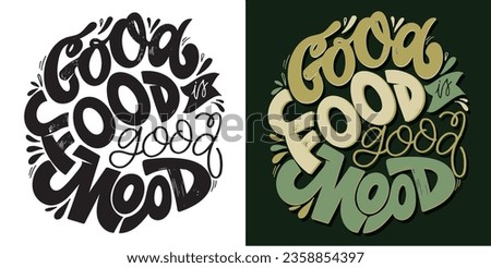 Inspirational quote hand drawn doodle lettering about food. Modern calligraphy. Brush painted letters, vector