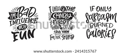 Cute hand drawn doodle lettering postcard. T-shirt design, fashion art letetring. 100% vector file
