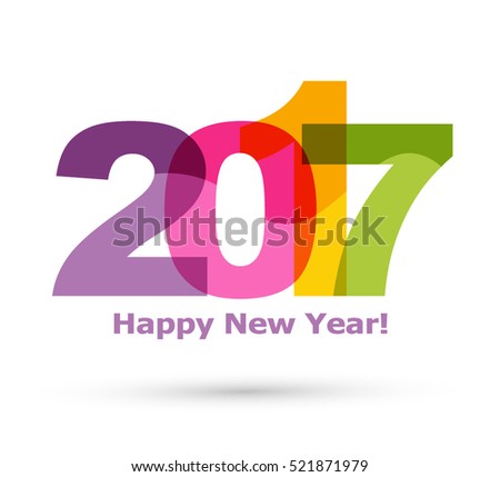 Happy New Year 2017 Text Design Vector - 521871979 : Shutterstock