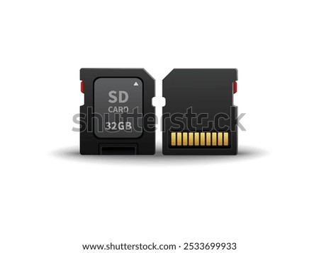 SD Card Icon Vector 3D Illustration. Detailed SD Card Icon Design for Digital Devices. Modern Technology Storage Icon for Graphic Designs, User Interfaces, and Tech Projects.
