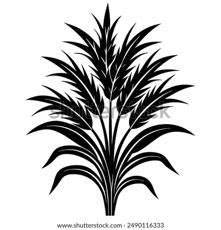 Green Napier grass vector illustration editable project.