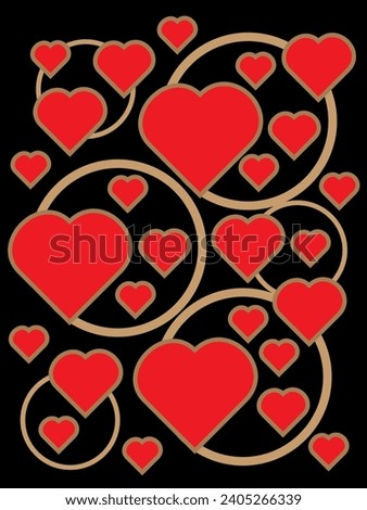 beautiful red love in round shape with black background, red love design with black background, beautiful red love bundle,