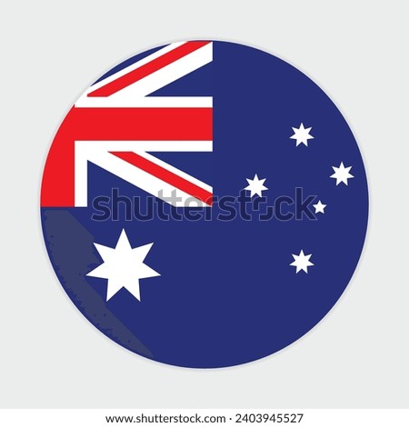 Australia flag vector icon design. Australia circle flag. Round of Australian flag.