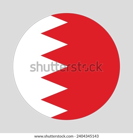 Bahrain flag vector icon design. Bahrain circle flag. Round of Bahrain flag.