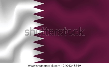 Flat Illustration of the Qatar flag. Qatar national flag design. Qatar waves flag.