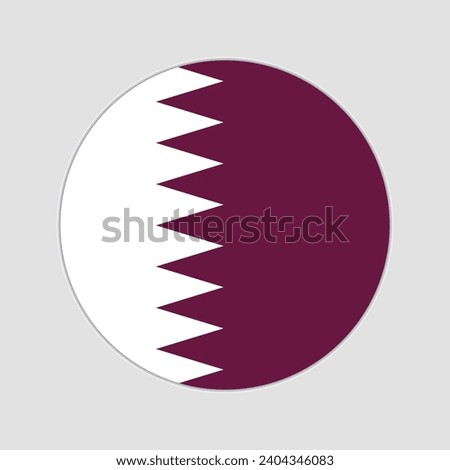 Qatar flag vector icon design. Qatar circle flag. Round of Qatar flag.
