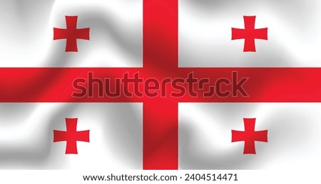  
Flat Illustration of Georgia flag. Georgia national flag design. Georgia wave flag.