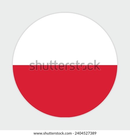 
Poland flag vector icon design. Poland circle flag. Round of Poland flag.
