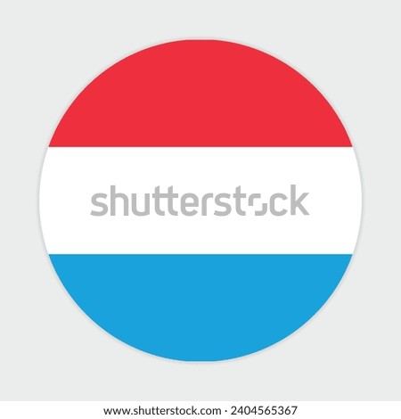 Luxembourg flag vector icon design. Luxembourg circle flag. Round of Luxembourg flag.
