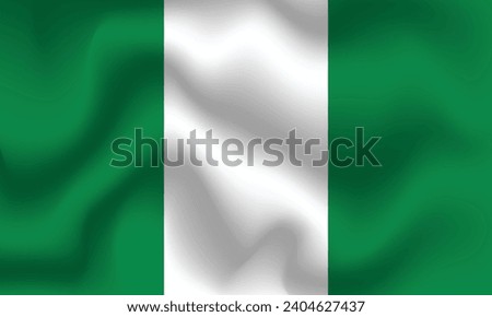 Flat Illustration of Nigeria flag. Nigeria national flag design. Nigeria  Wave flag.