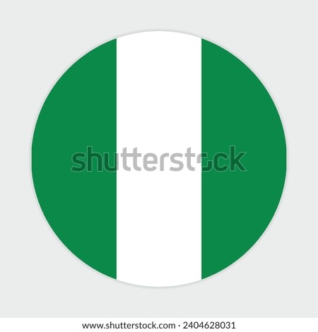 Nigeria flag vector icon design. Nigeria circle flag. Round of Nigeria flag
