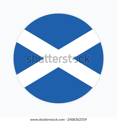 Scotland flag vector icon design. Scotland circle flag. Round of Scotland flag.