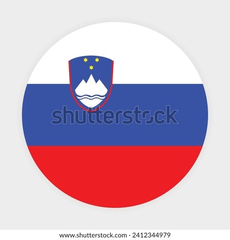 Slovenia flag vector icon design. Slovenia circle flag. Round of Slovenia flag.