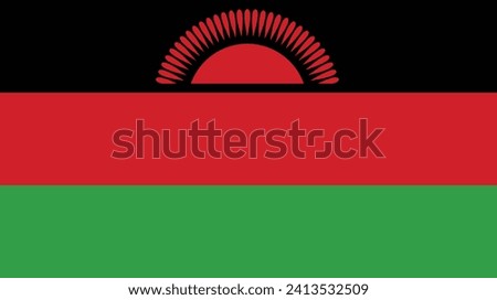 Flat Illustration of Malawi flag. Malawi national flag design. 
