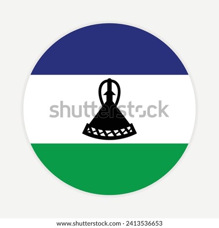 Lesotho national flag vector icon design. Lesotho circle flag. Round of Lesotho flag
