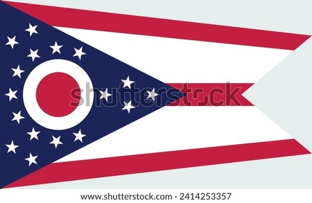 Flat Illustration of Ohio State flag. Ohio flag design. 

