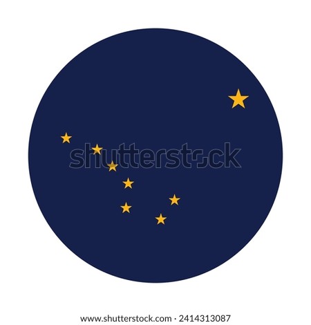 Alaska state flag vector icon design. Alaska State Circle flag. Round of Alaska flag. 
