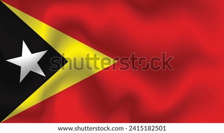 Flat Illustration of the East Timor national flag. East Timor national flag design. East Timor waves flag.

