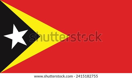 Flat Illustration of the East Timor national flag. East Timor national flag design. 

