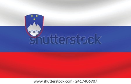 Flat Illustration of Slovenia flag. Slovenia national flag design. Slovenia Wave flag.
