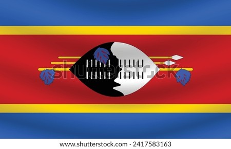 Flat Illustration of Eswatini flag. Eswatini national flag design. Eswatini Wave flag.
