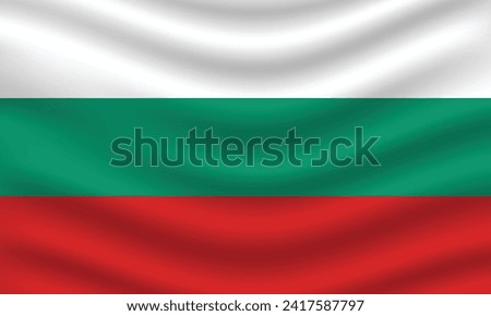 Flat Illustration of Bulgaria flag. Bulgaria national flag design. Bulgaria Wave flag.
