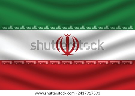 Flat Illustration of Iran flag. Iran national flag design. Iran wave flag. 
