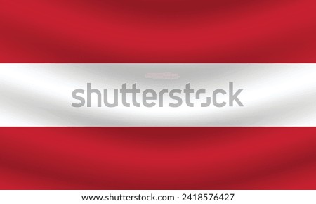 Flat Illustration of Austria flag. Austria national flag design. Austria Wave flag.
